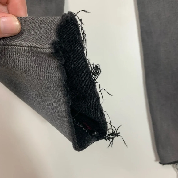 True Religion Jennie Curvy Jeans Women's 28 Gray  Denim Mid Rise Skinny Raw Hem - Picture 12 of 15